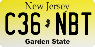 NJ license plate C36NBT