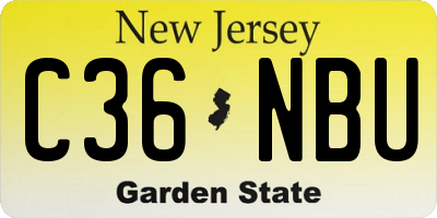 NJ license plate C36NBU