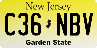 NJ license plate C36NBV