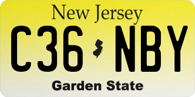 NJ license plate C36NBY