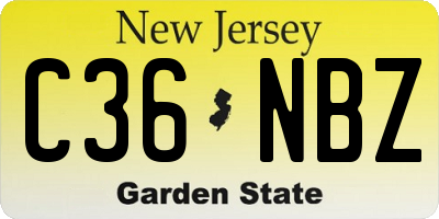 NJ license plate C36NBZ