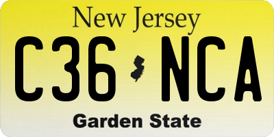 NJ license plate C36NCA