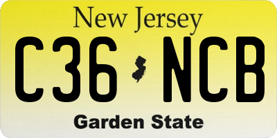 NJ license plate C36NCB