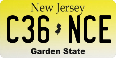 NJ license plate C36NCE