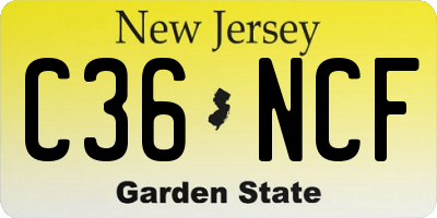 NJ license plate C36NCF