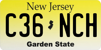 NJ license plate C36NCH