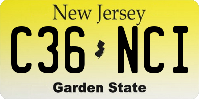 NJ license plate C36NCI