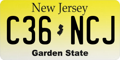 NJ license plate C36NCJ