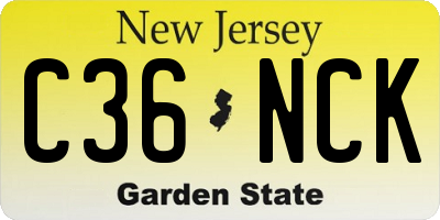 NJ license plate C36NCK