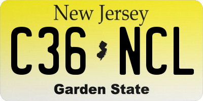 NJ license plate C36NCL