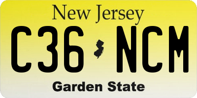 NJ license plate C36NCM