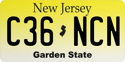 NJ license plate C36NCN
