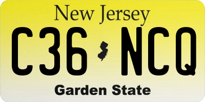 NJ license plate C36NCQ