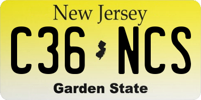 NJ license plate C36NCS