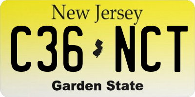 NJ license plate C36NCT