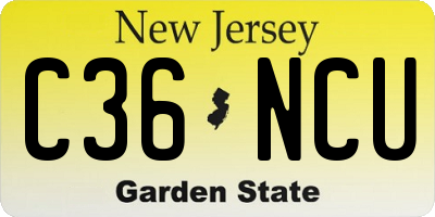 NJ license plate C36NCU