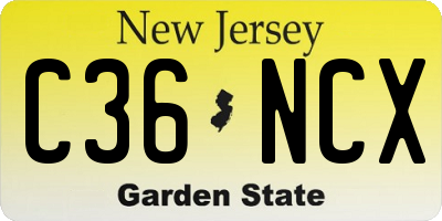 NJ license plate C36NCX