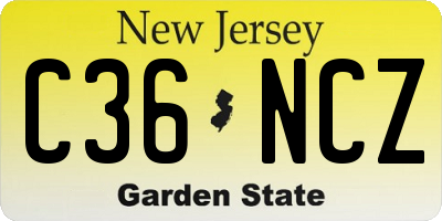 NJ license plate C36NCZ