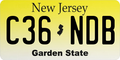 NJ license plate C36NDB