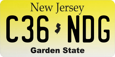 NJ license plate C36NDG