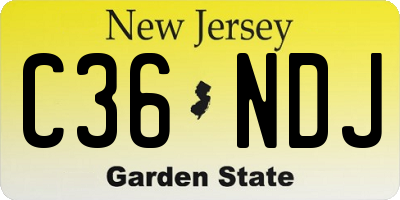 NJ license plate C36NDJ