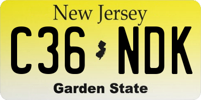 NJ license plate C36NDK