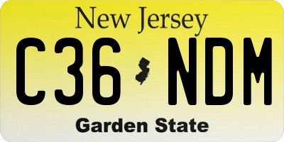 NJ license plate C36NDM