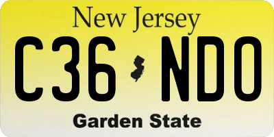 NJ license plate C36NDO