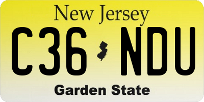 NJ license plate C36NDU