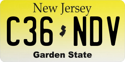 NJ license plate C36NDV