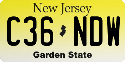 NJ license plate C36NDW