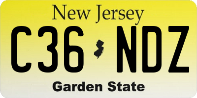 NJ license plate C36NDZ