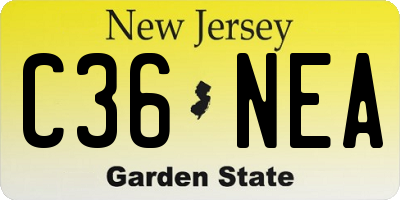 NJ license plate C36NEA