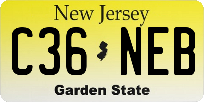 NJ license plate C36NEB