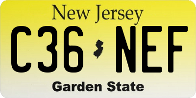 NJ license plate C36NEF