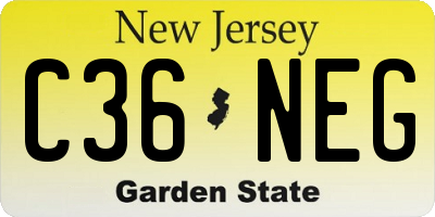 NJ license plate C36NEG