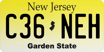 NJ license plate C36NEH