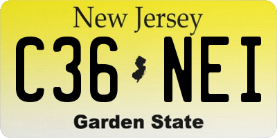 NJ license plate C36NEI