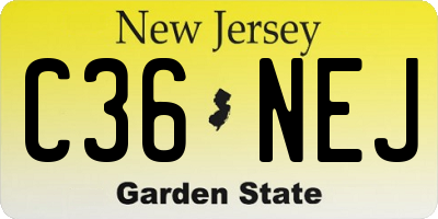 NJ license plate C36NEJ