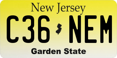 NJ license plate C36NEM
