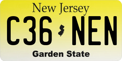 NJ license plate C36NEN