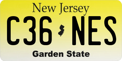 NJ license plate C36NES