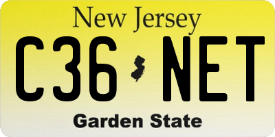 NJ license plate C36NET