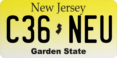 NJ license plate C36NEU