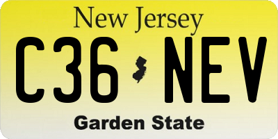 NJ license plate C36NEV
