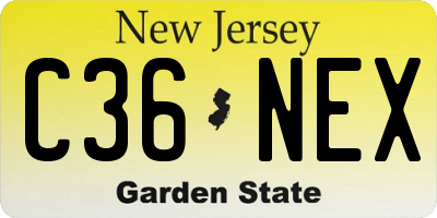 NJ license plate C36NEX
