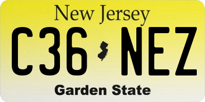 NJ license plate C36NEZ
