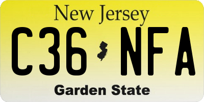 NJ license plate C36NFA