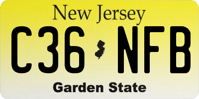 NJ license plate C36NFB