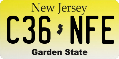 NJ license plate C36NFE